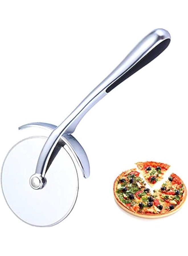 مقبض سيليكون مانع للانزلاق مع شفرة حادة من الفولاذ المقاوم للصدأ لتقطيع البيتزا - Image 1